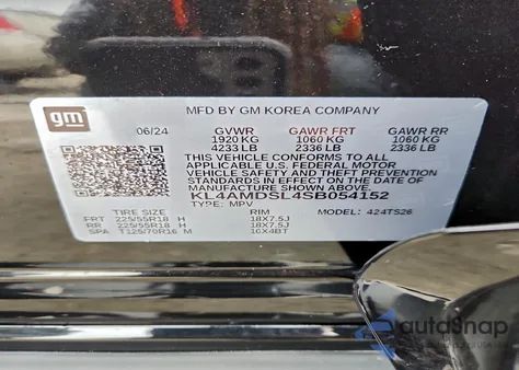 2025 Buick Encore Gx Sport Touring z USA, uszkodzony, nr VIN KL4AMDSL4SB054152